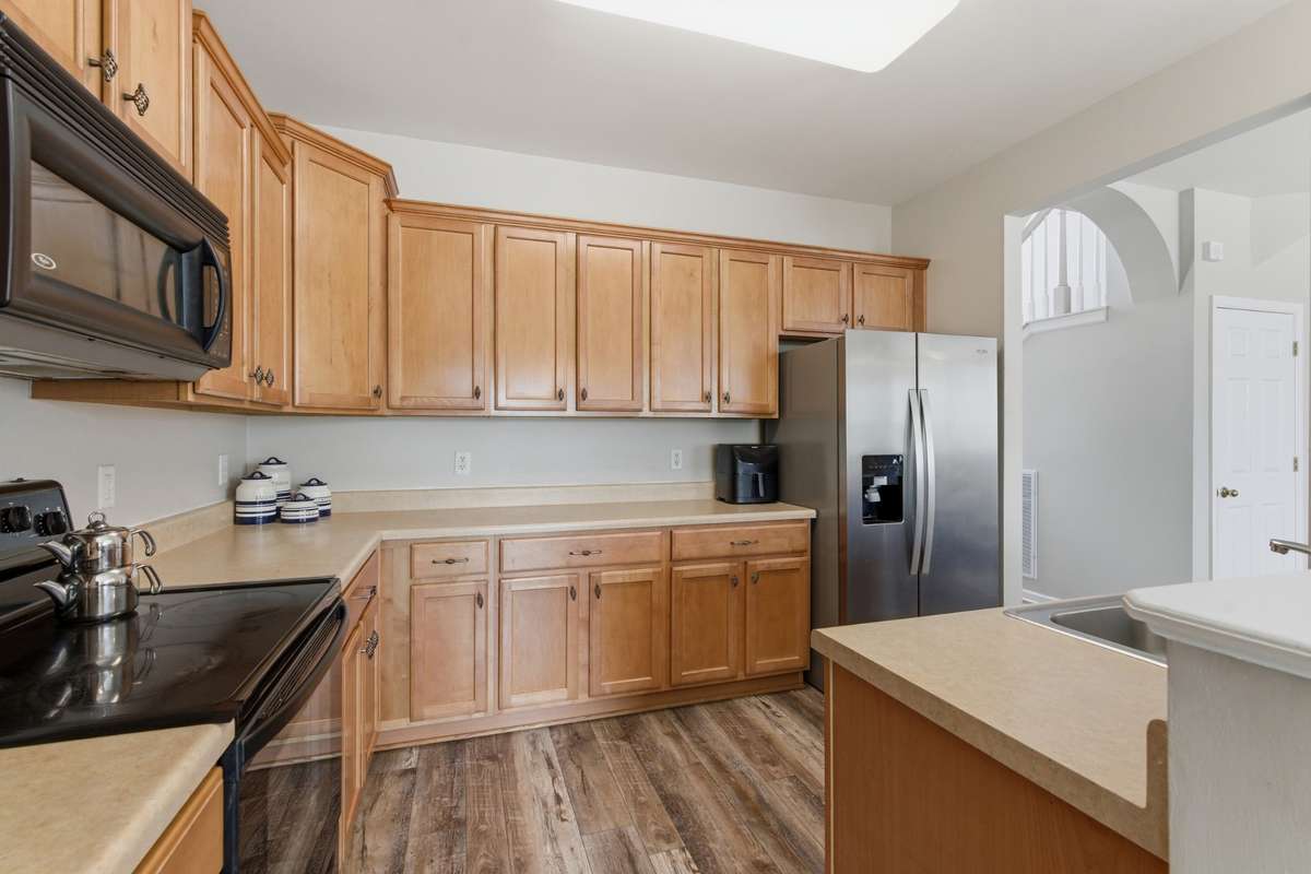 Generous cabinets and storage