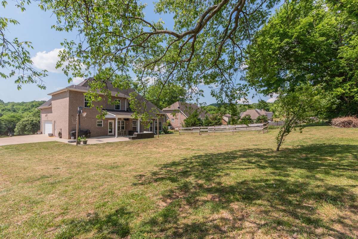 large backyard with a garden already formed