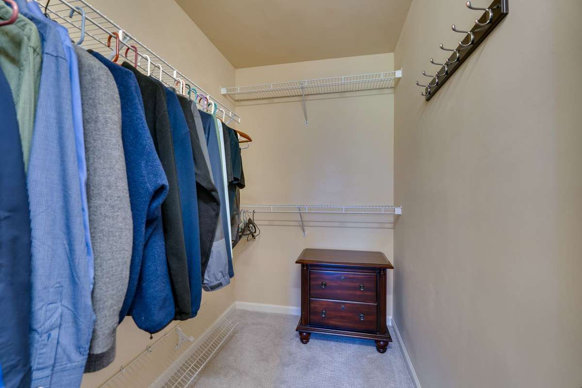One of two large closets in primary suite