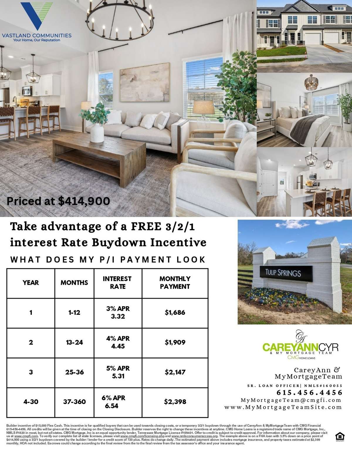 Take advantage of a FREE 3/2/1 BUYDOWN Today...
