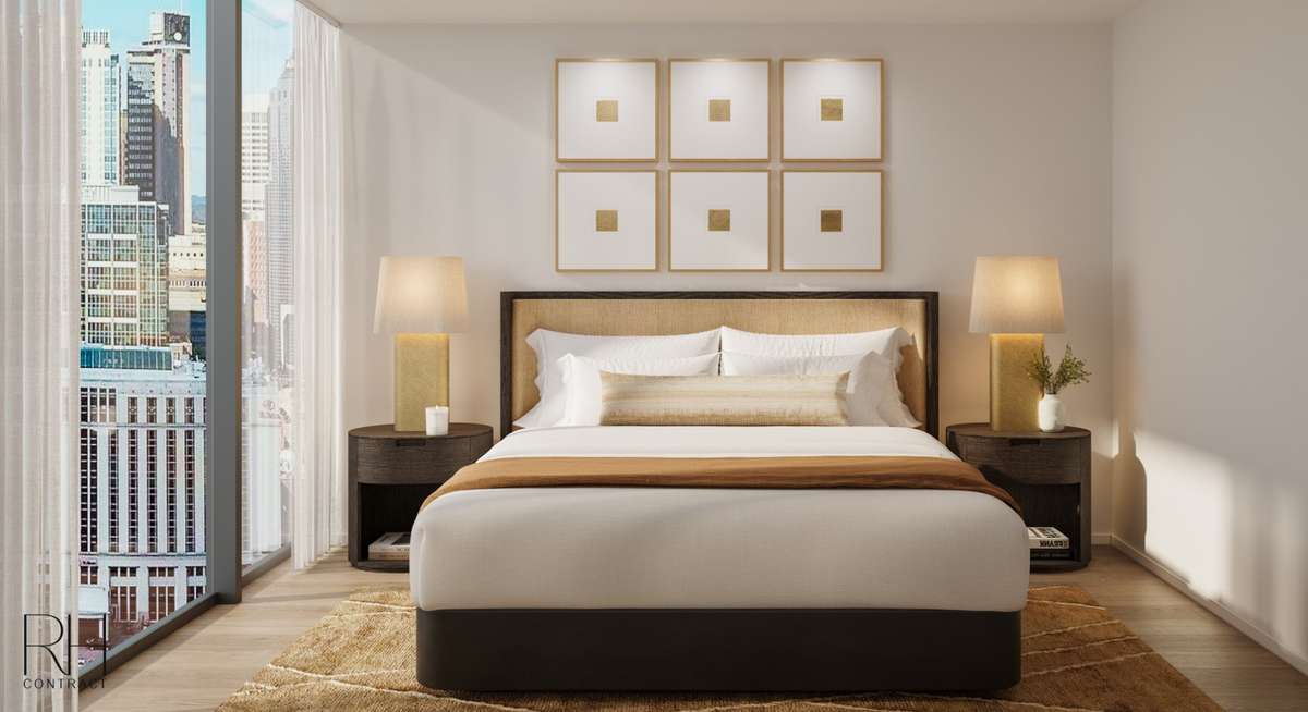VOCE residences offer spacious studio, one, two, three-bedroom, & penthouse floor plans. Pricing subject to change without notice. Actual finishes, materials, dimensions, and features depicted in this rendering are subject to change without notice.