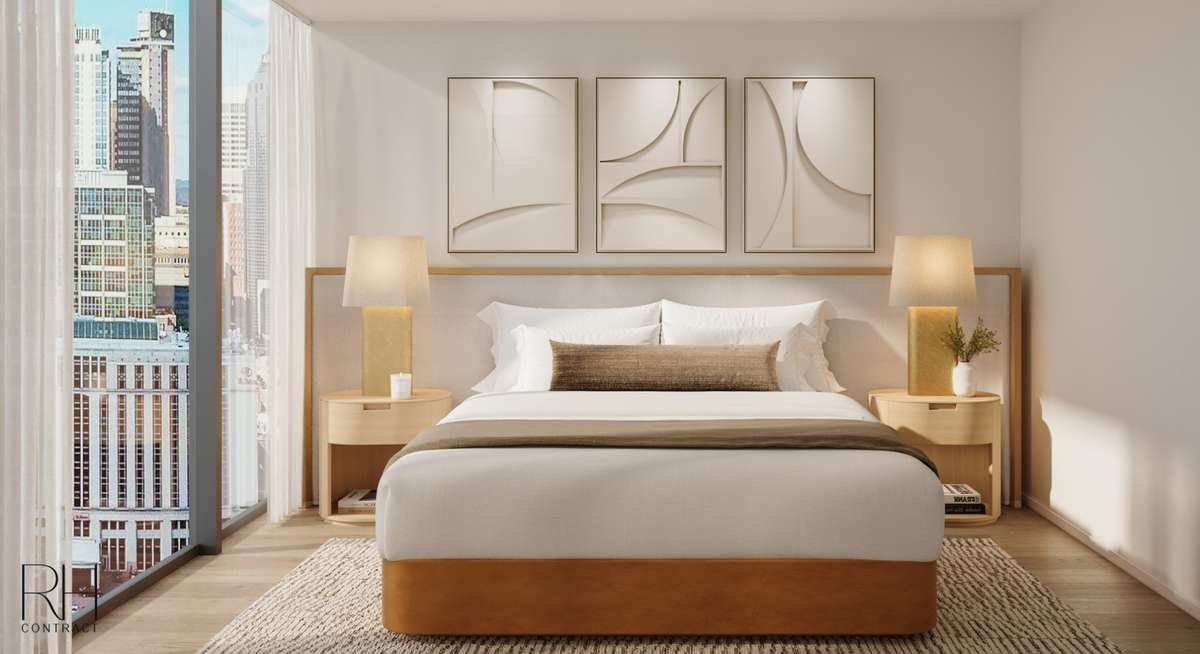 VOCE residences offer spacious studio, one, two, three-bedroom, & penthouse floor plans. Pricing subject to change without notice. Actual finishes, materials, dimensions, and features depicted in this rendering are subject to change without notice.