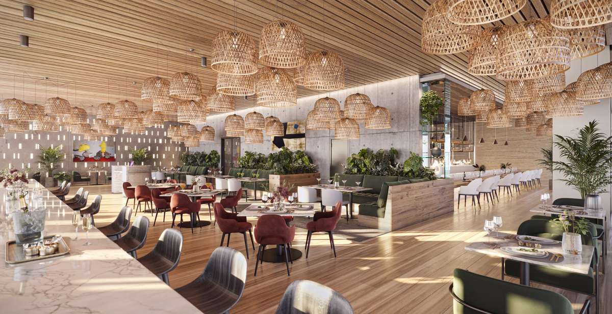 VOCE residences offer spacious studio, one, two, three-bedroom, & penthouse floor plans. Pricing subject to change without notice. Actual finishes, materials, dimensions, and features depicted in this rendering are subject to change without notice.