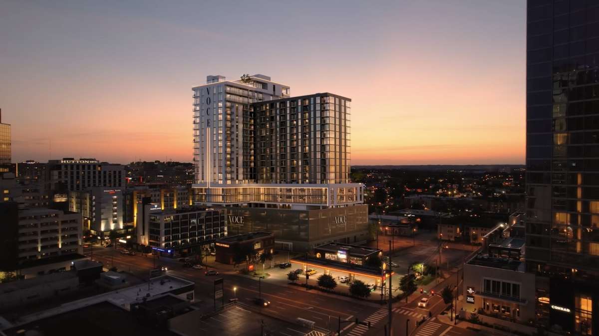 VOCE residences offer spacious studio, one, two, three-bedroom, & penthouse floor plans. Pricing subject to change without notice. Actual finishes, materials, dimensions, and features depicted in this rendering are subject to change without notice.
