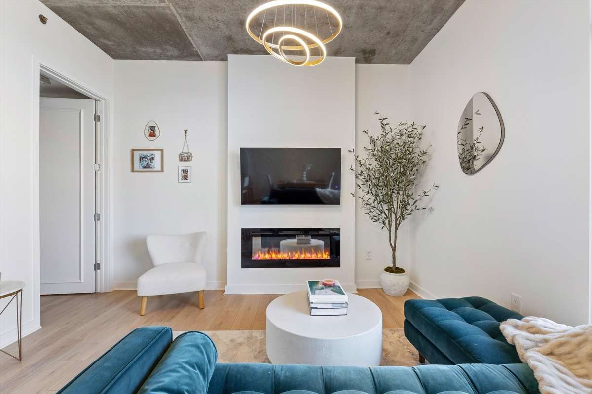 Warm and inviting fireplace in living area