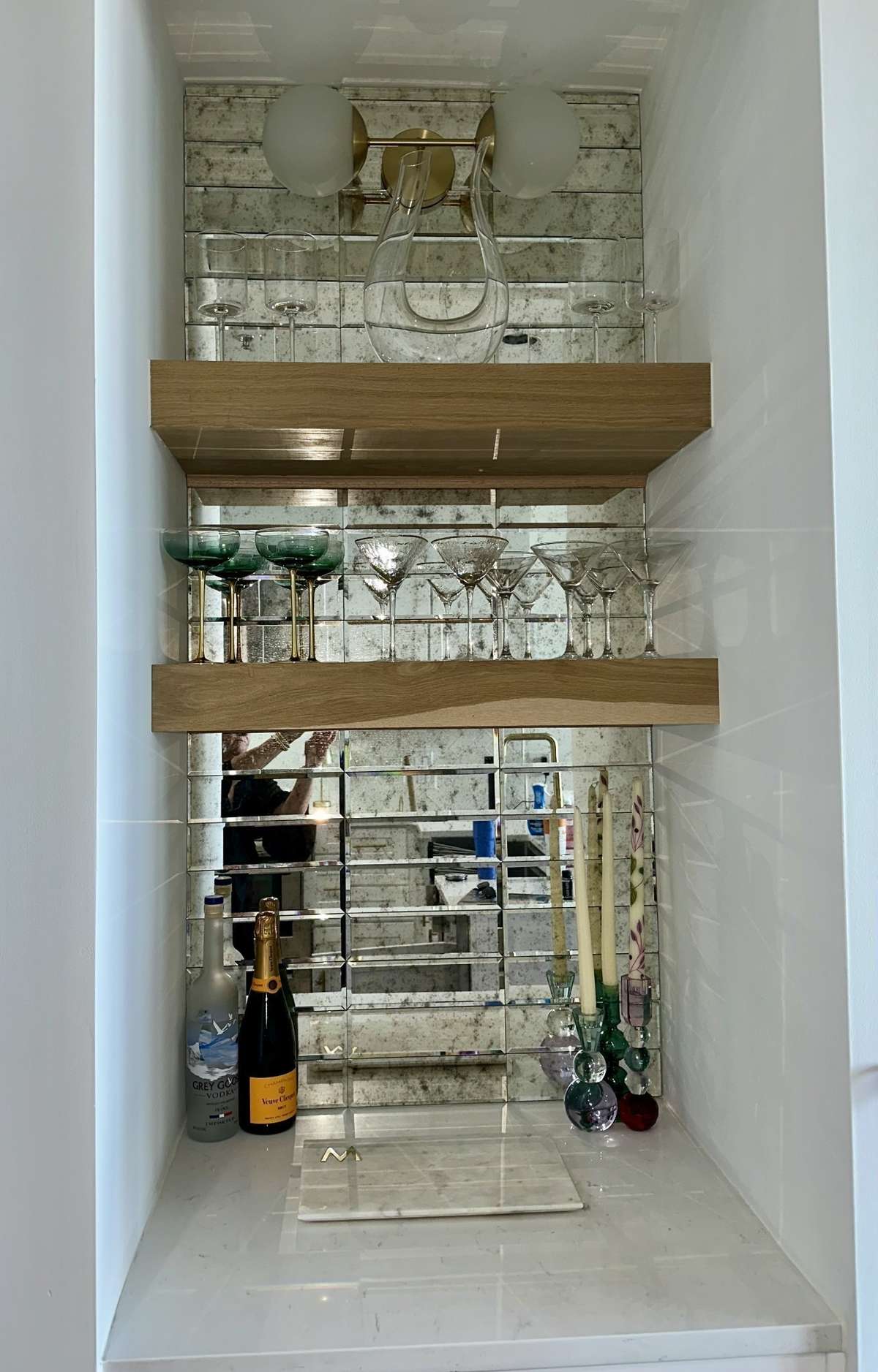 Newly tiled beverage center