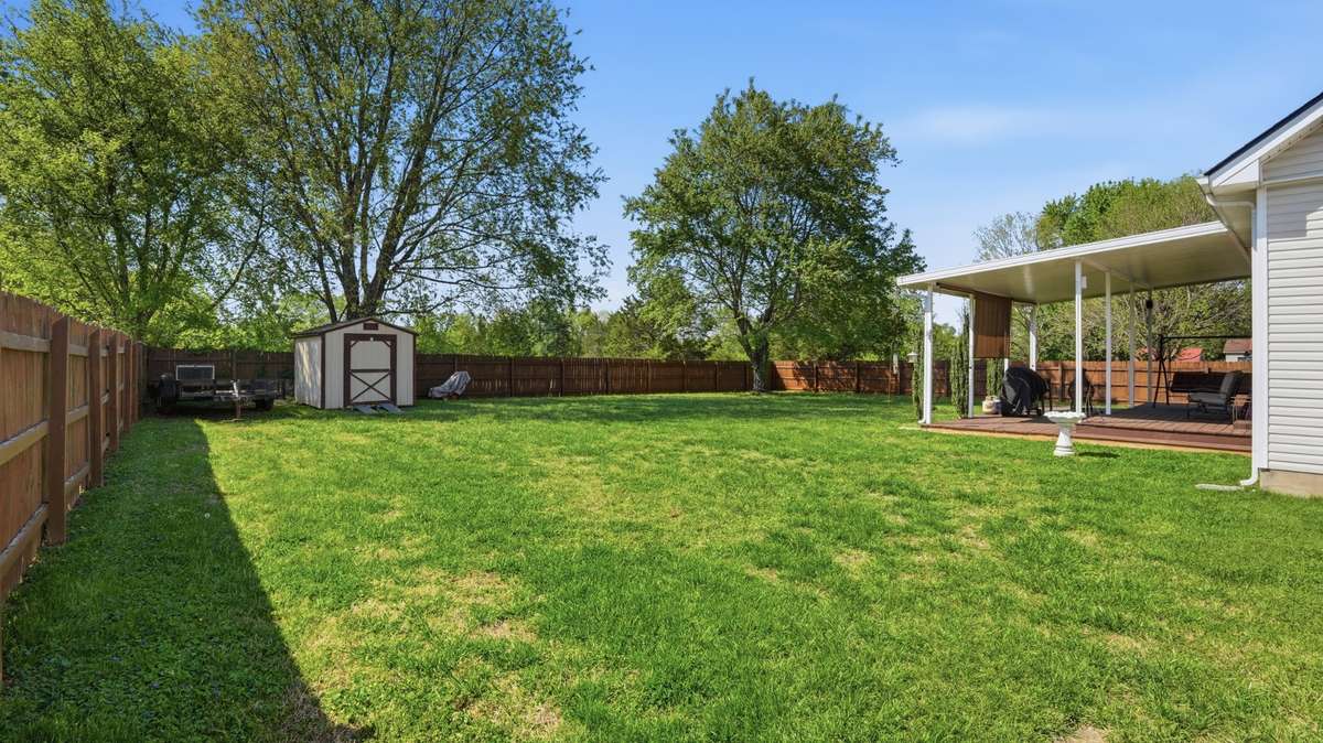 Fenced in backyard