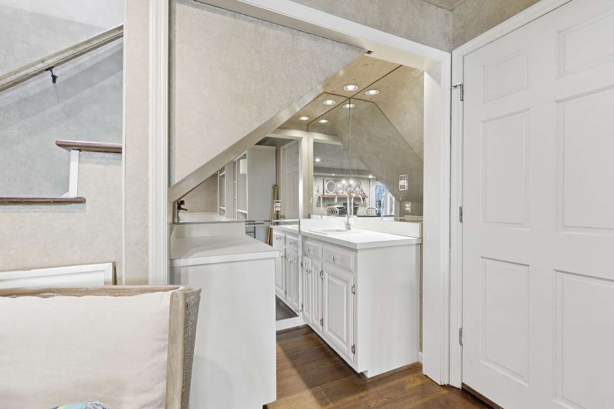 There is also a wet bar in the finished area of the basement.