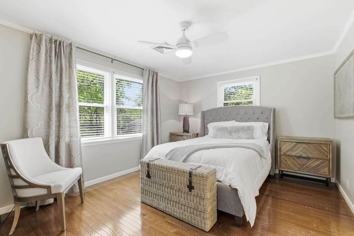This is one of the upstairs secondary bedrooms.