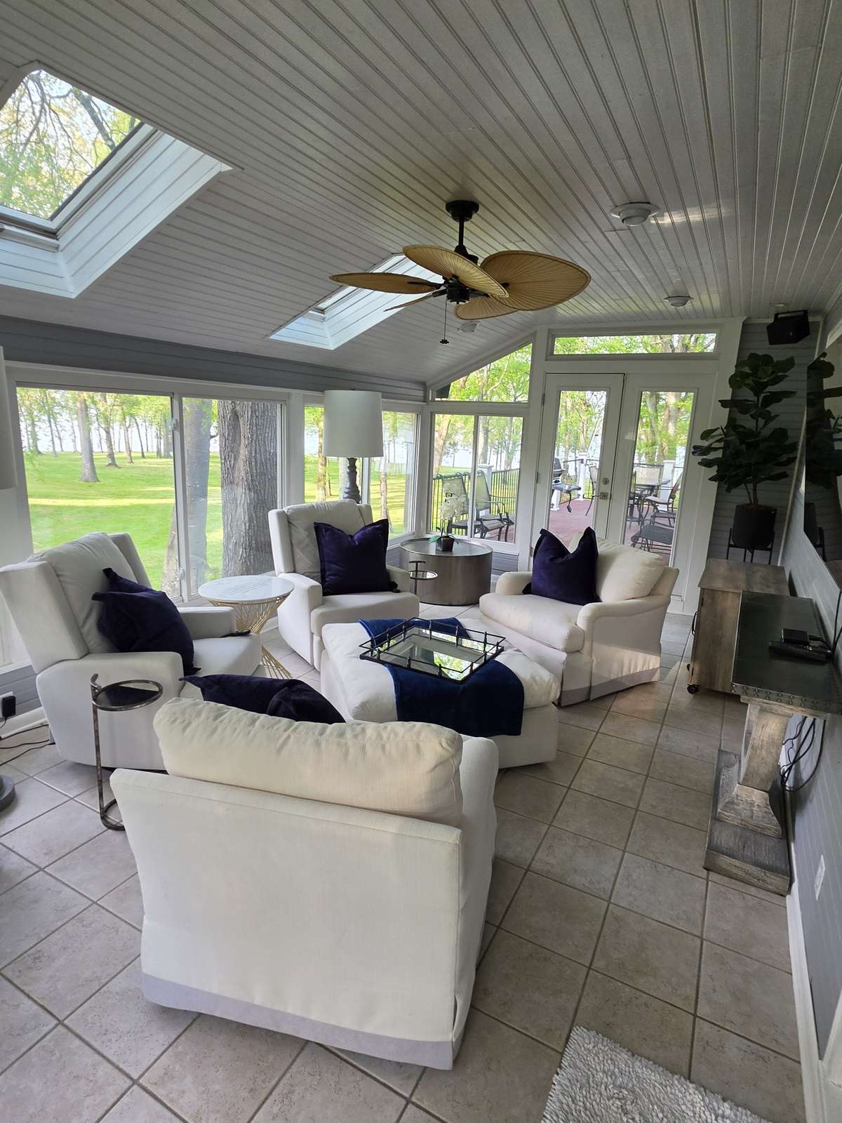 Another view from the sunroom looking toward the lake.