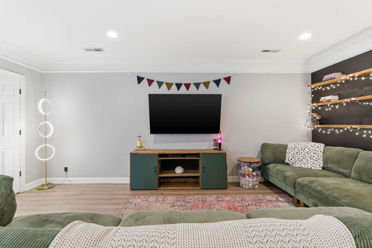 To the left of the living room you'll find a convenient half bath