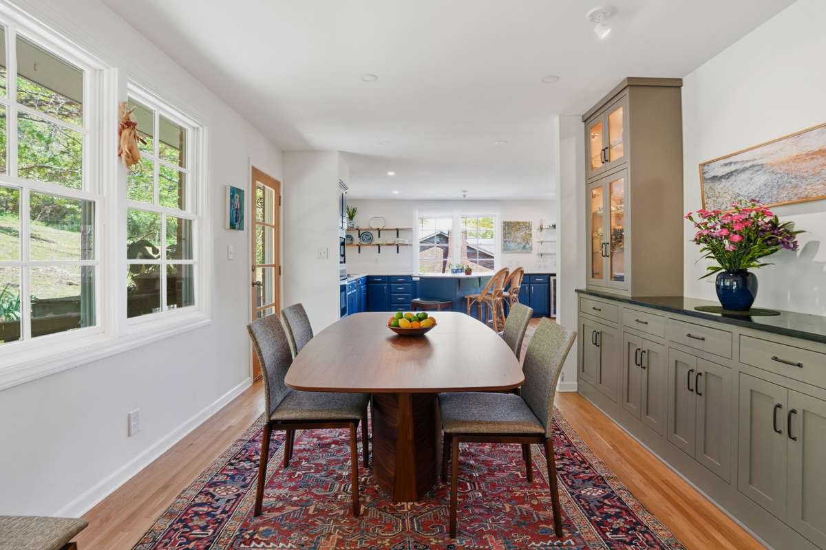 Dining room with custom built-ins.