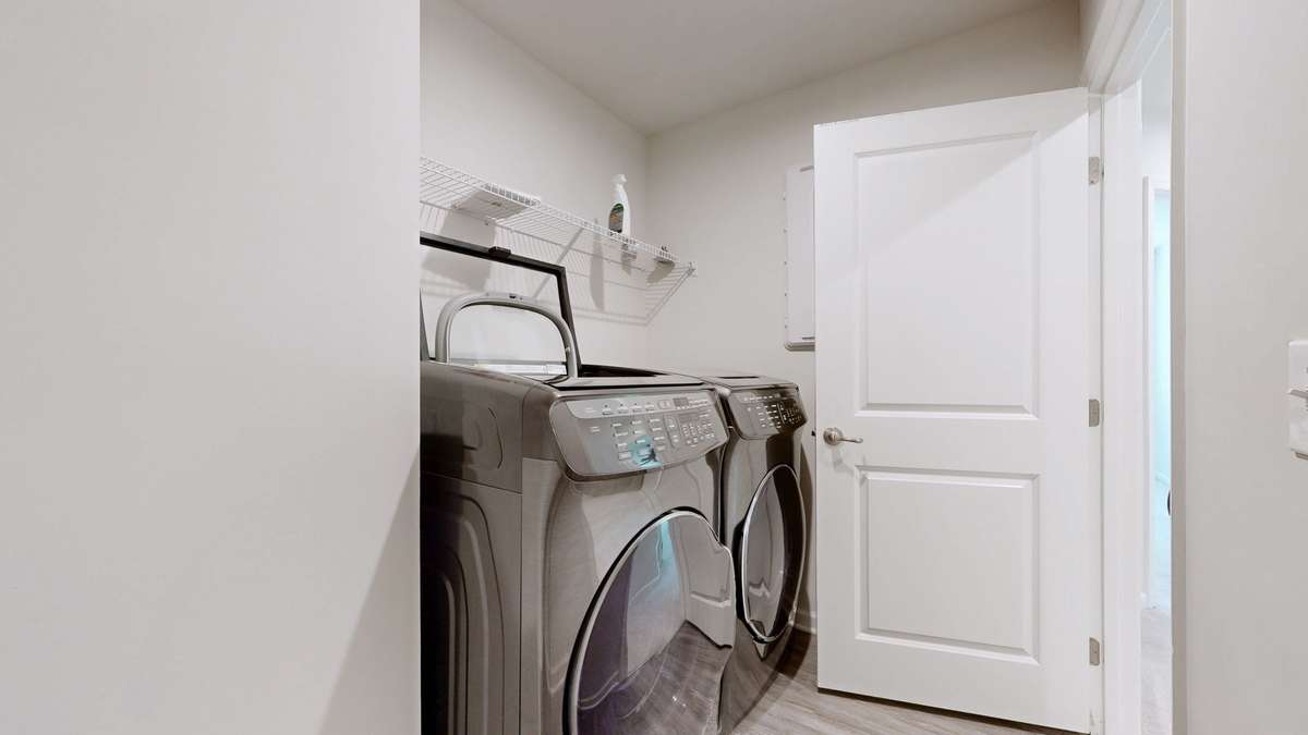 Spacious Laundry room with Included Samsung Flex Washer & Dryer