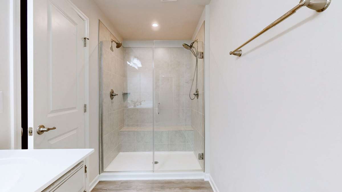 Large shower with Frameless Glass!