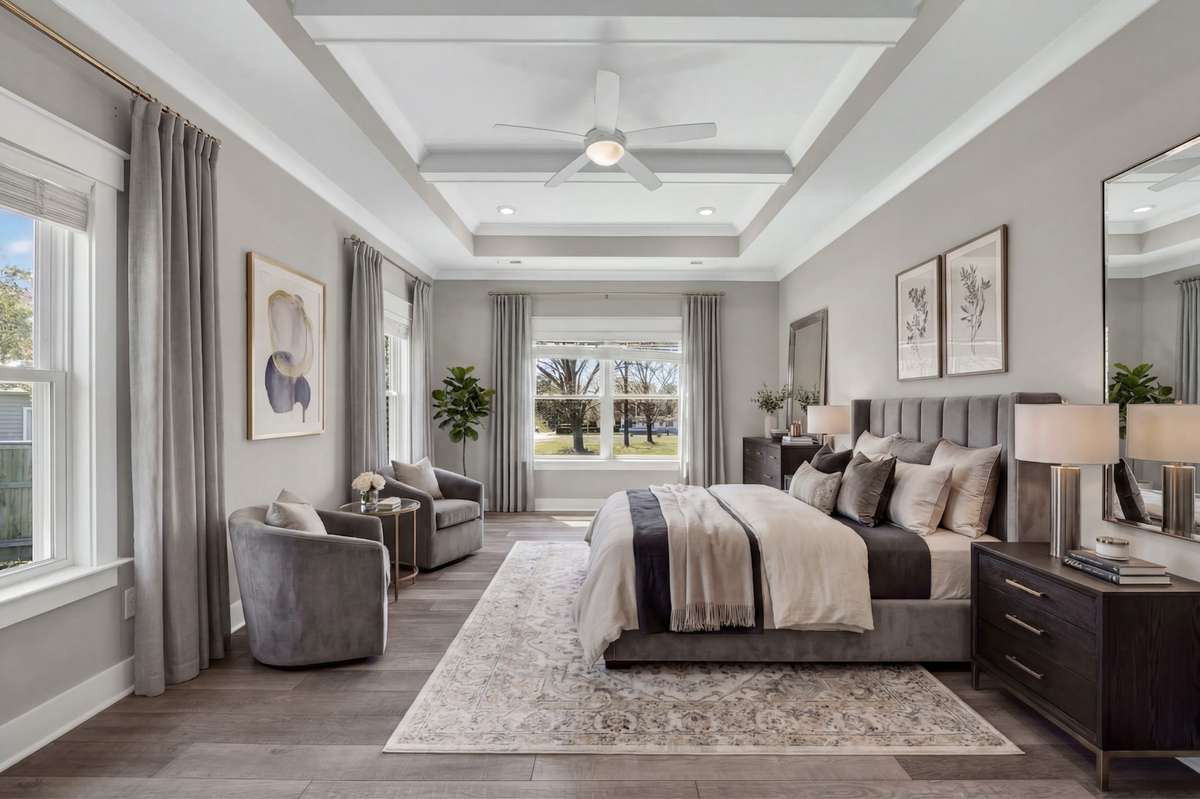 virtually staged primary suite