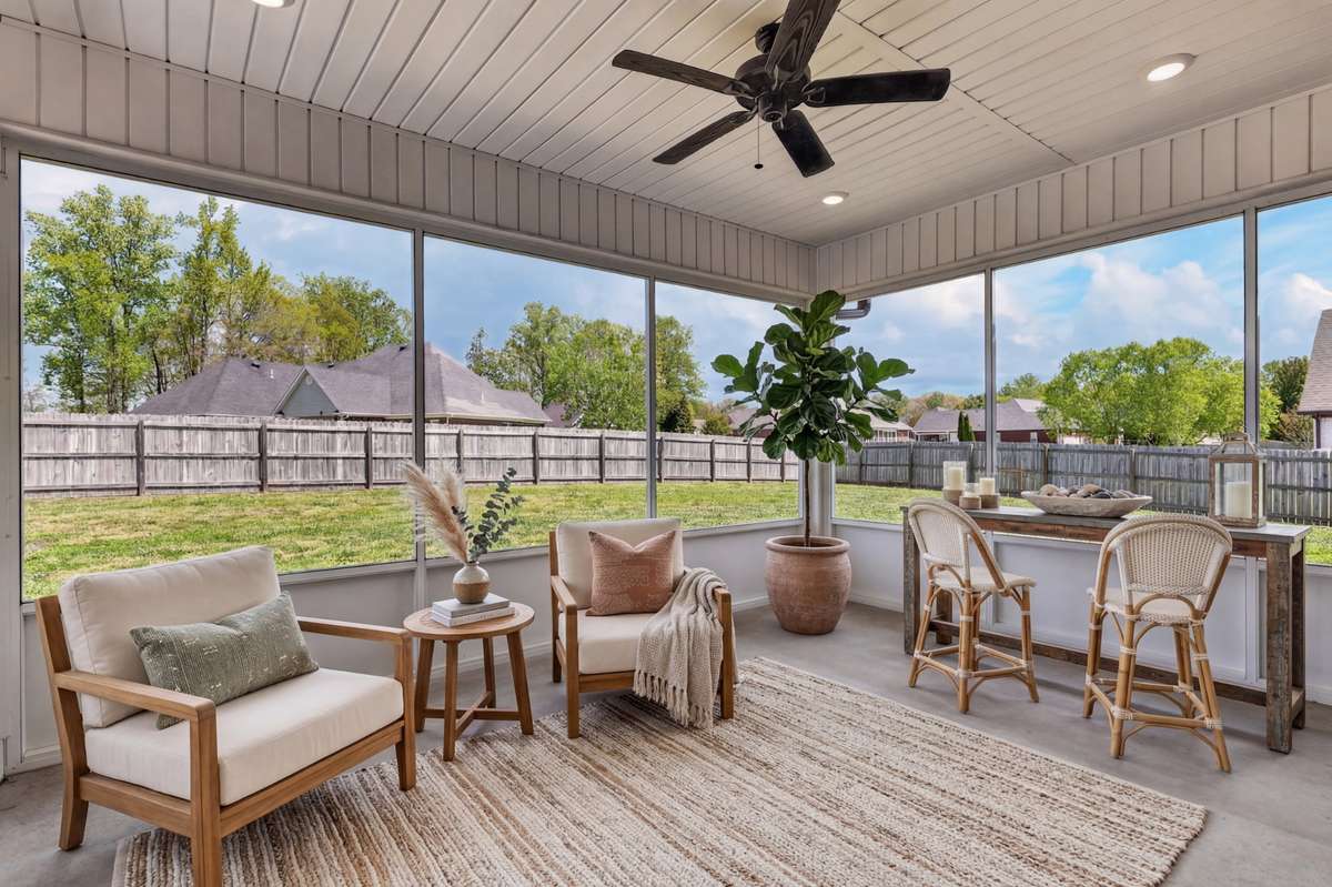 virtually staged screened in patio