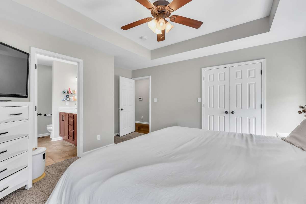 The primary is located on the main level with plenty of natural light!