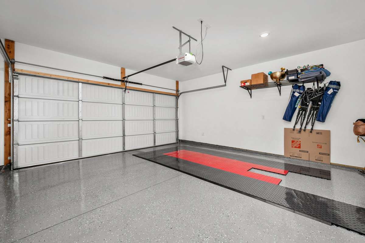Epoxied garage floor.