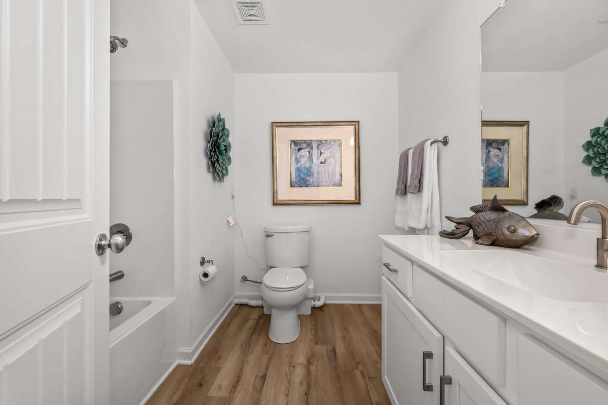 Full bath on the basement level.