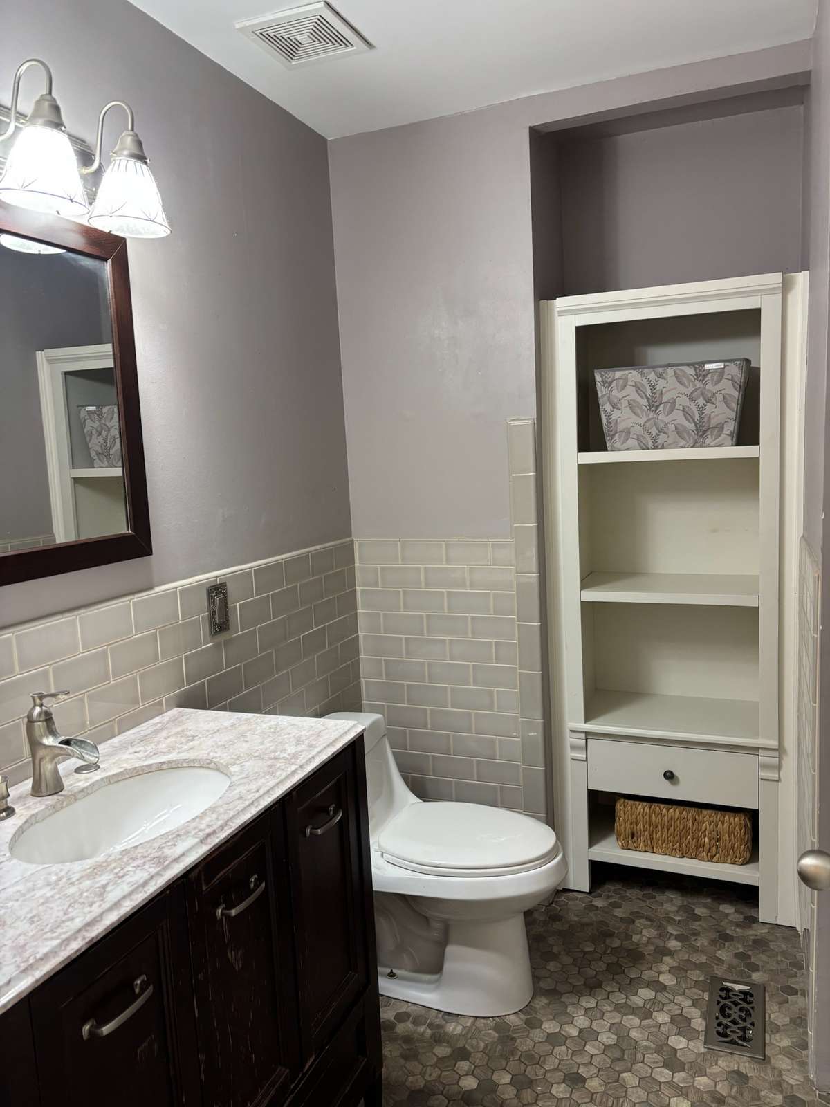 Pretty hall bath.