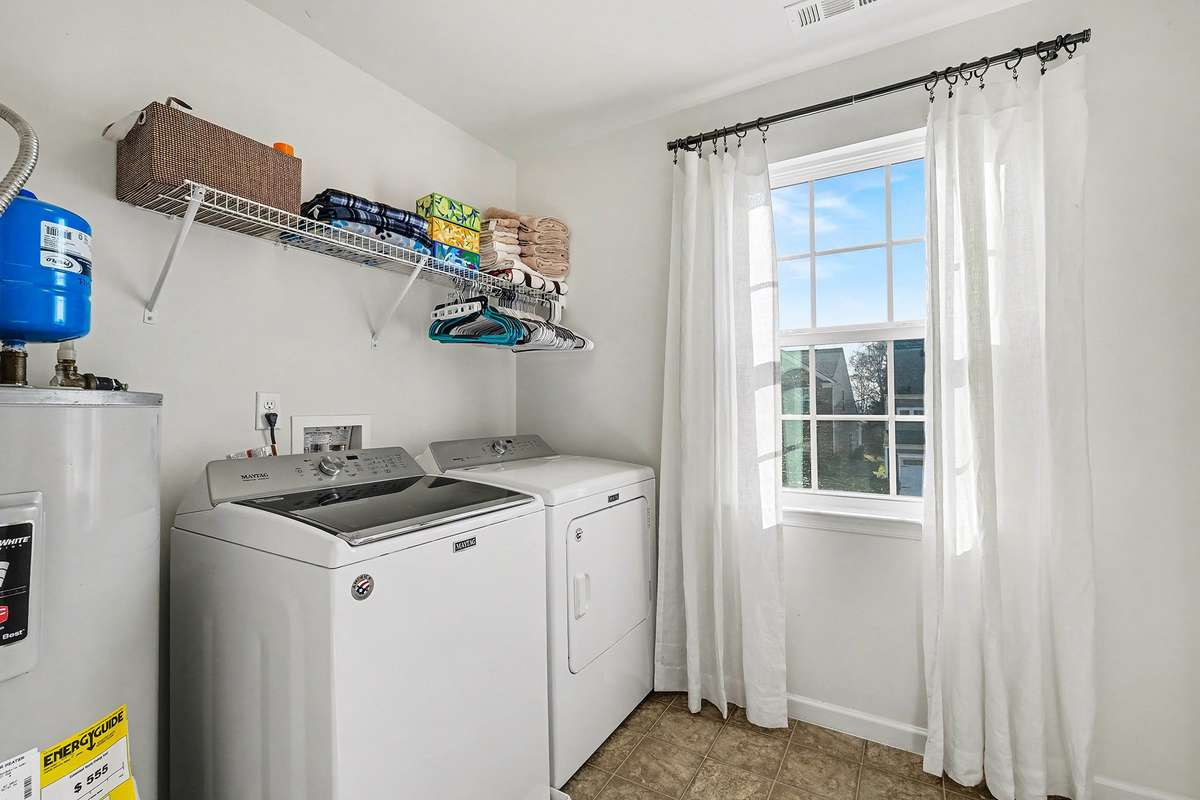 Convenient and spacious second floor laundry