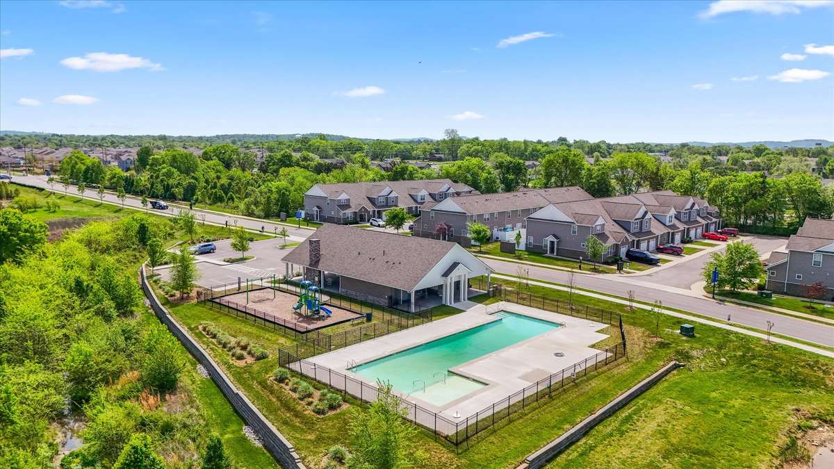 Community pool, playground and clubhouse