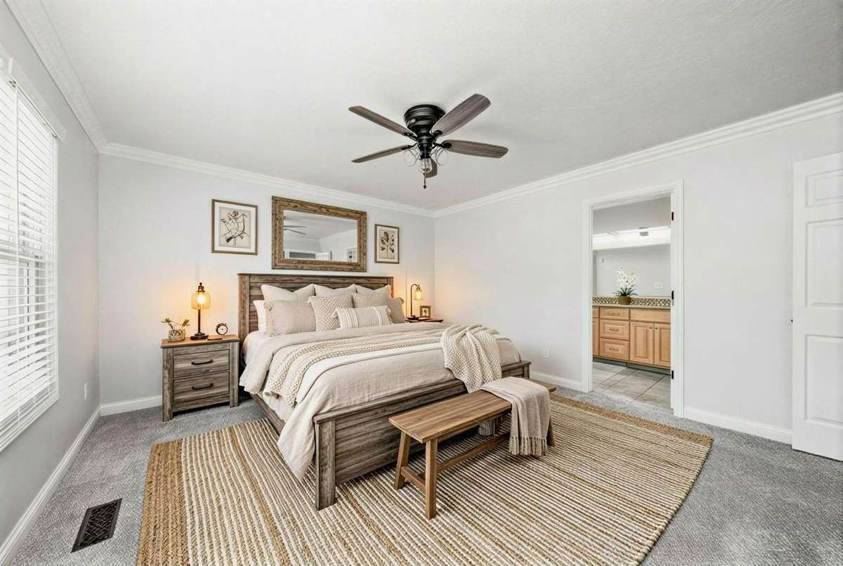 Digitally staged for room design options