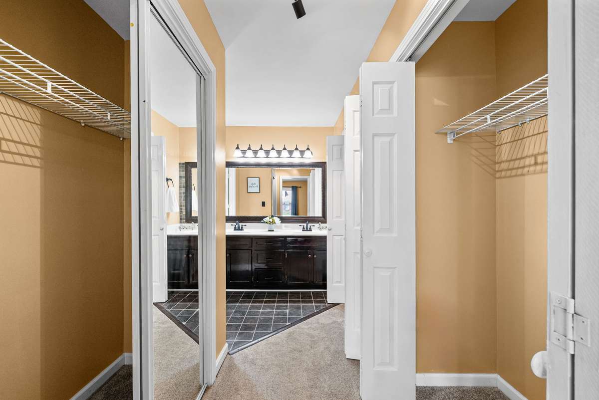 2nd View of the 3 Closets in the Primary On Suite