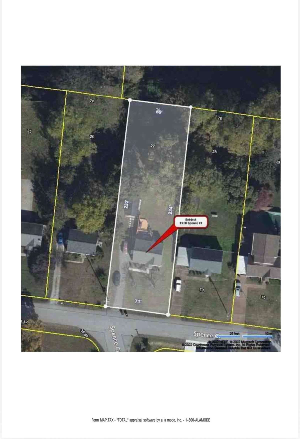 Aerial view of lot from when appraised in 2022.