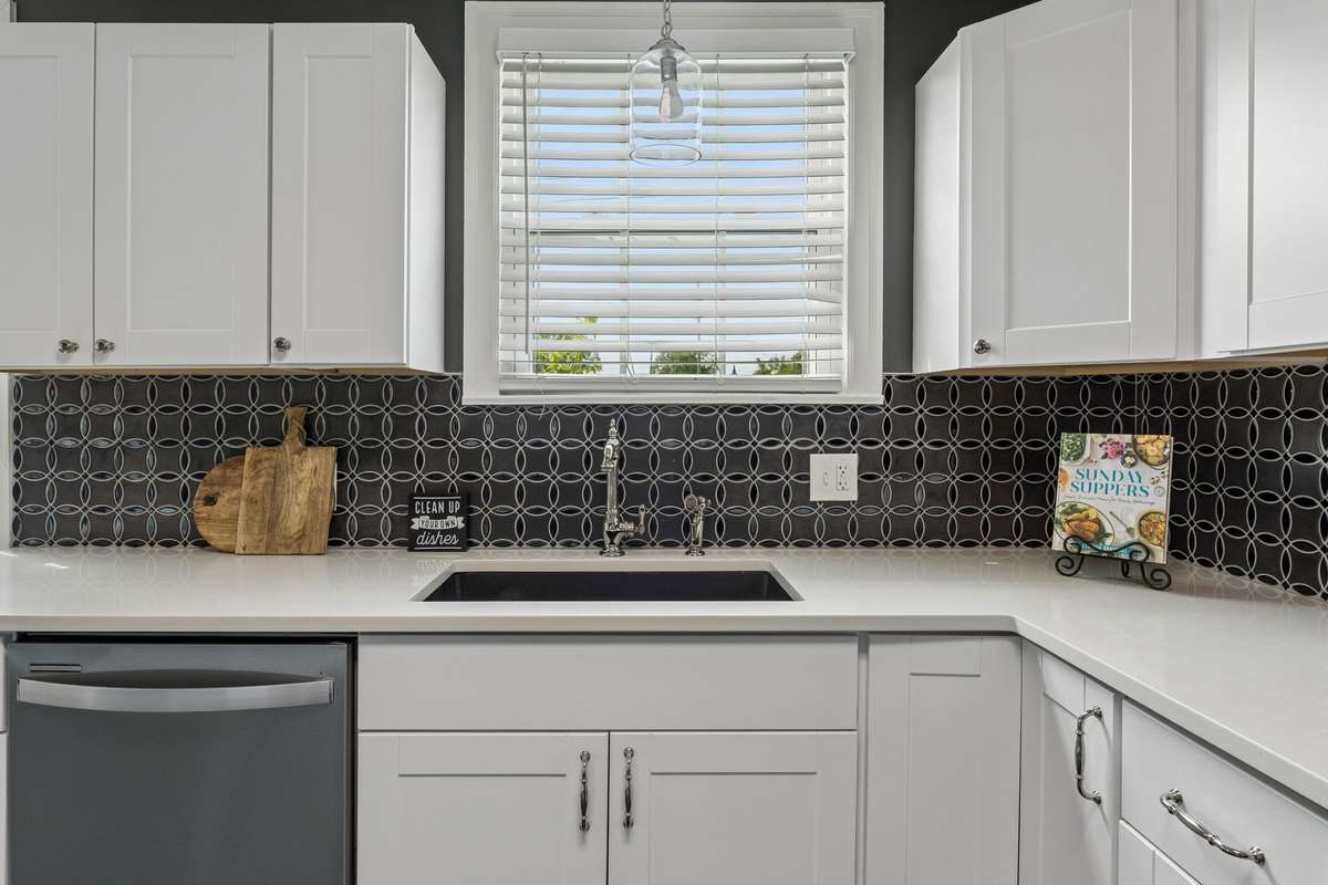 Restoration Hardware Faucet in updated kitchen