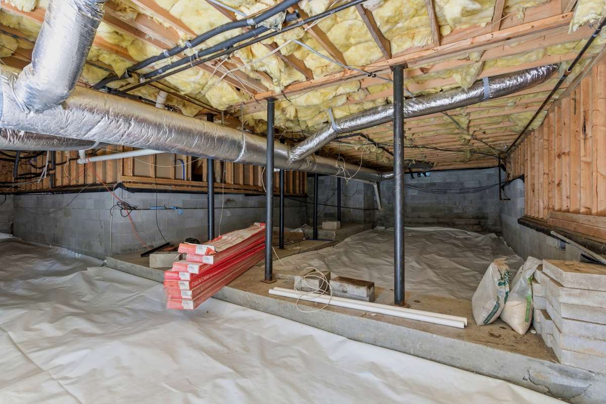 Massive crawlspace that can be additional storage or converted to more living space.