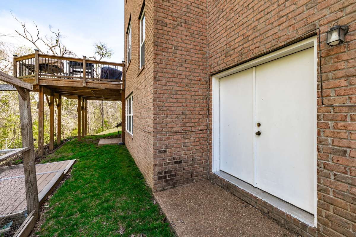Back yard access to storm shelter.