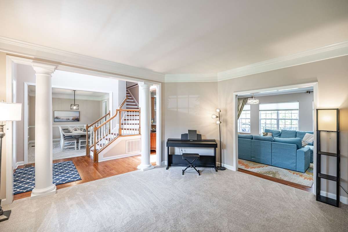 Den/music room with access to entry way and living room