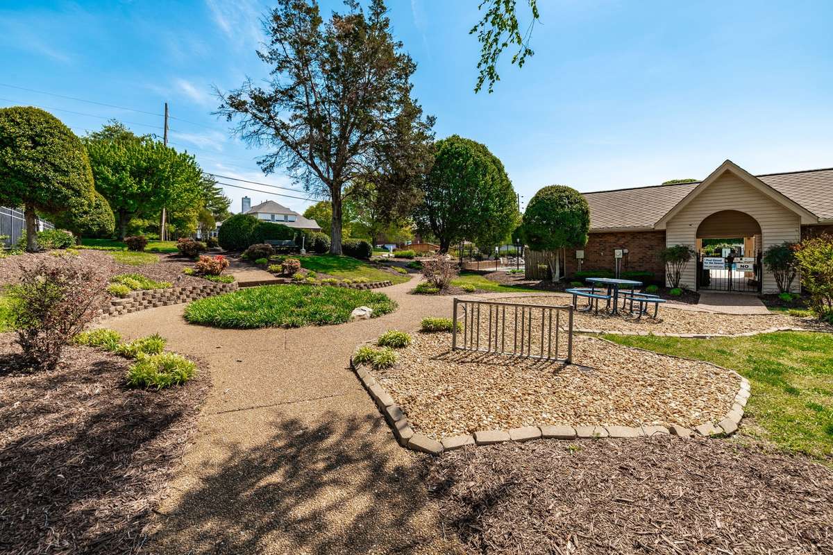 Pool house and garden area