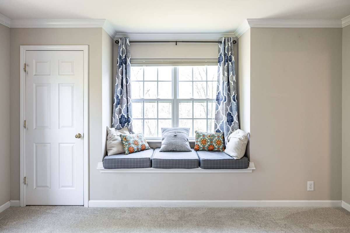 Reading nook in primary bedroom