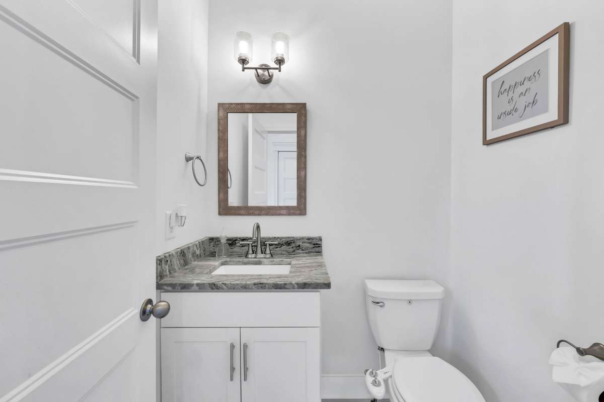 half bath on the main level for guests