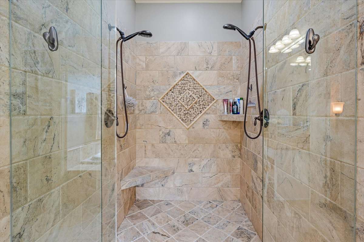 Dual head tile shower