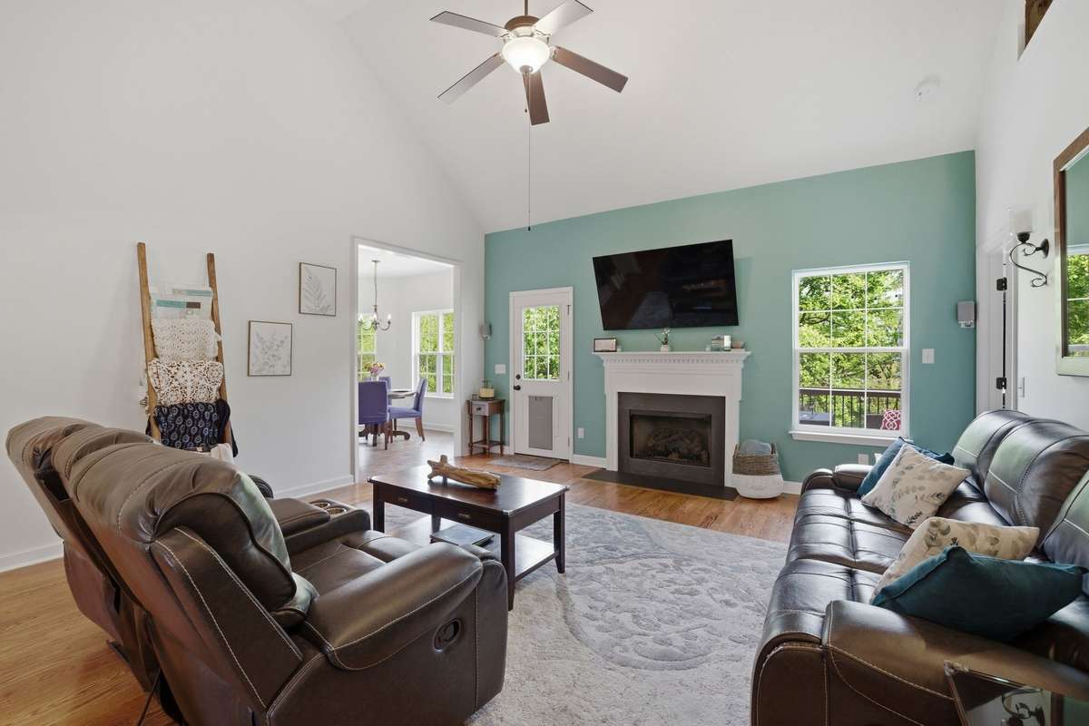 This family room is the perfect place to relax with family and friends.
