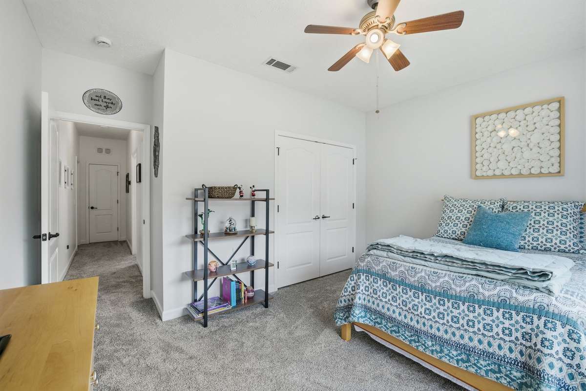 The closed door at the top of this photo is a coat closet.