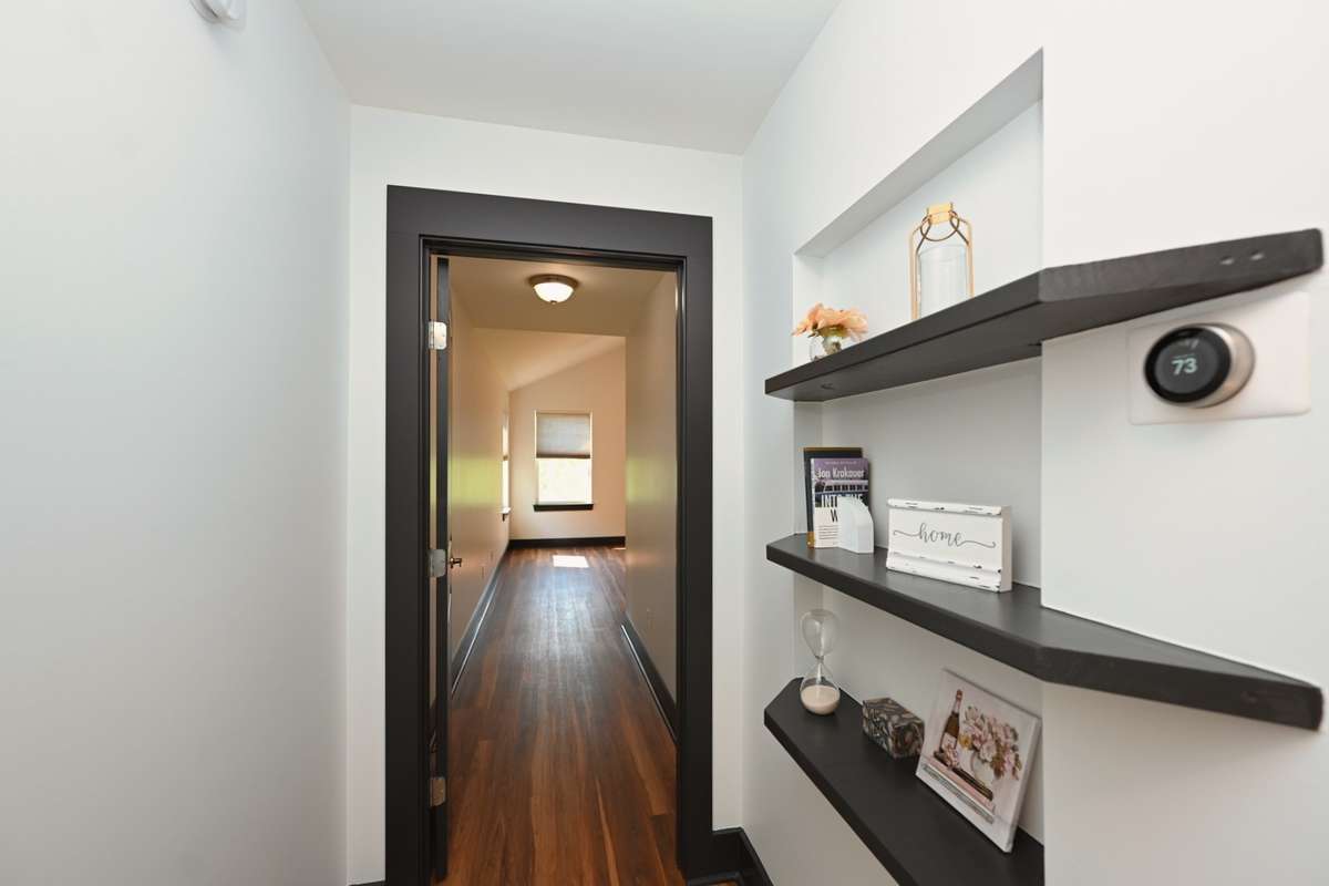 Custom Wood Shelves in hallway upstairs