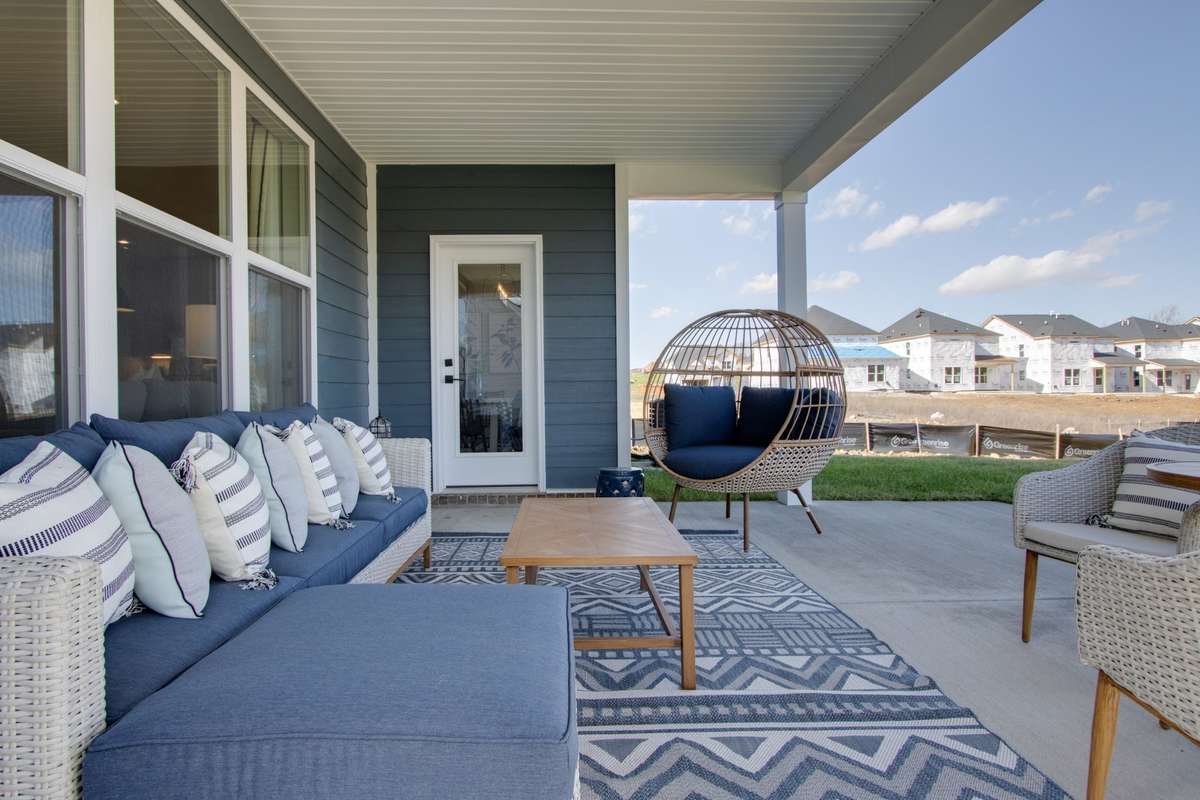 All photos are of model home* An extended covered patio.