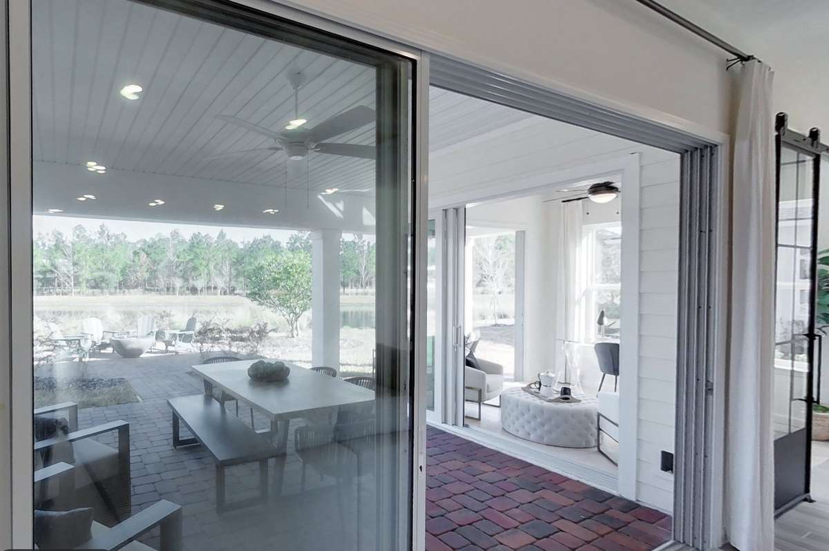 Great size covered porch with sliding doors from the family room AND flex room *photo from previously built Edison Floorplan*