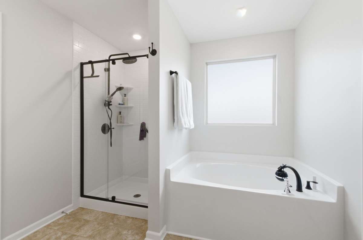 Garden tub with separate shower