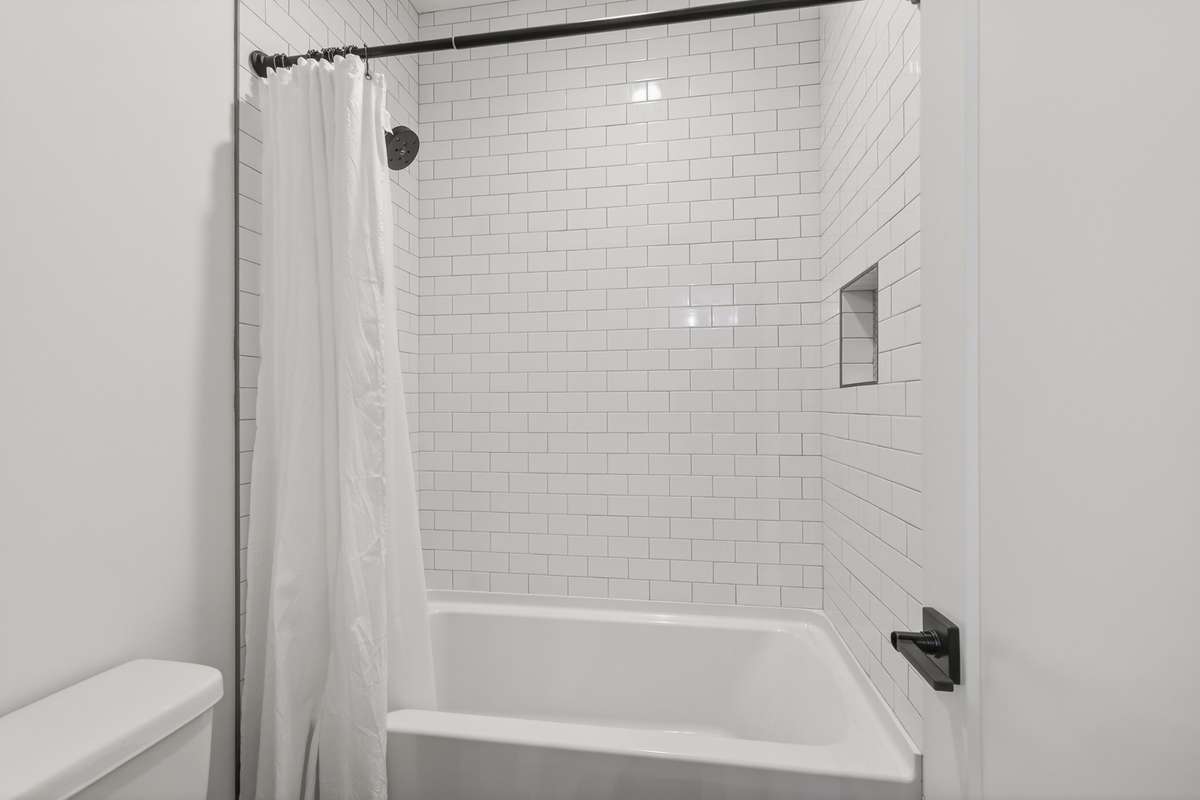 Jack-and-Jill bath with subway tile.
