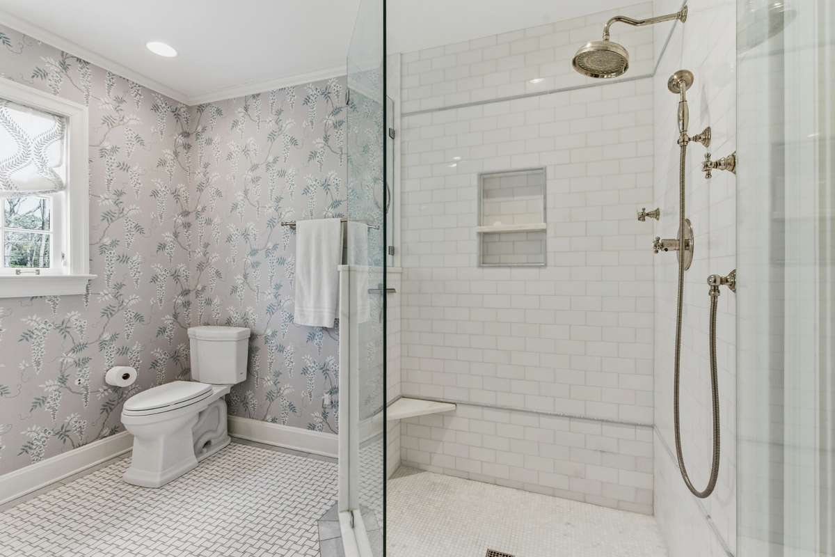 Primary bath with walk-in shower.