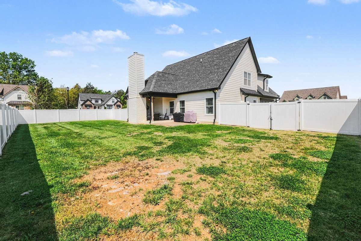 Large flat back yard!
