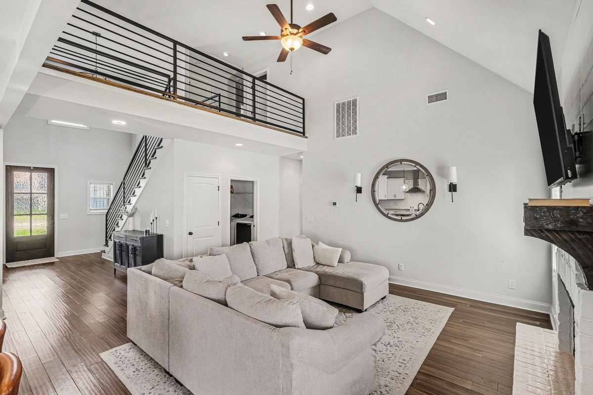 Enjoy the soaring ceilings and the beautiful floors