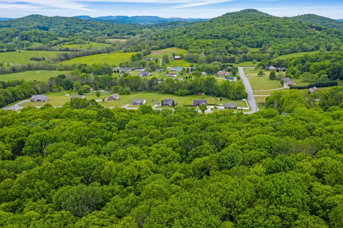 Aerial view from the back of the lot