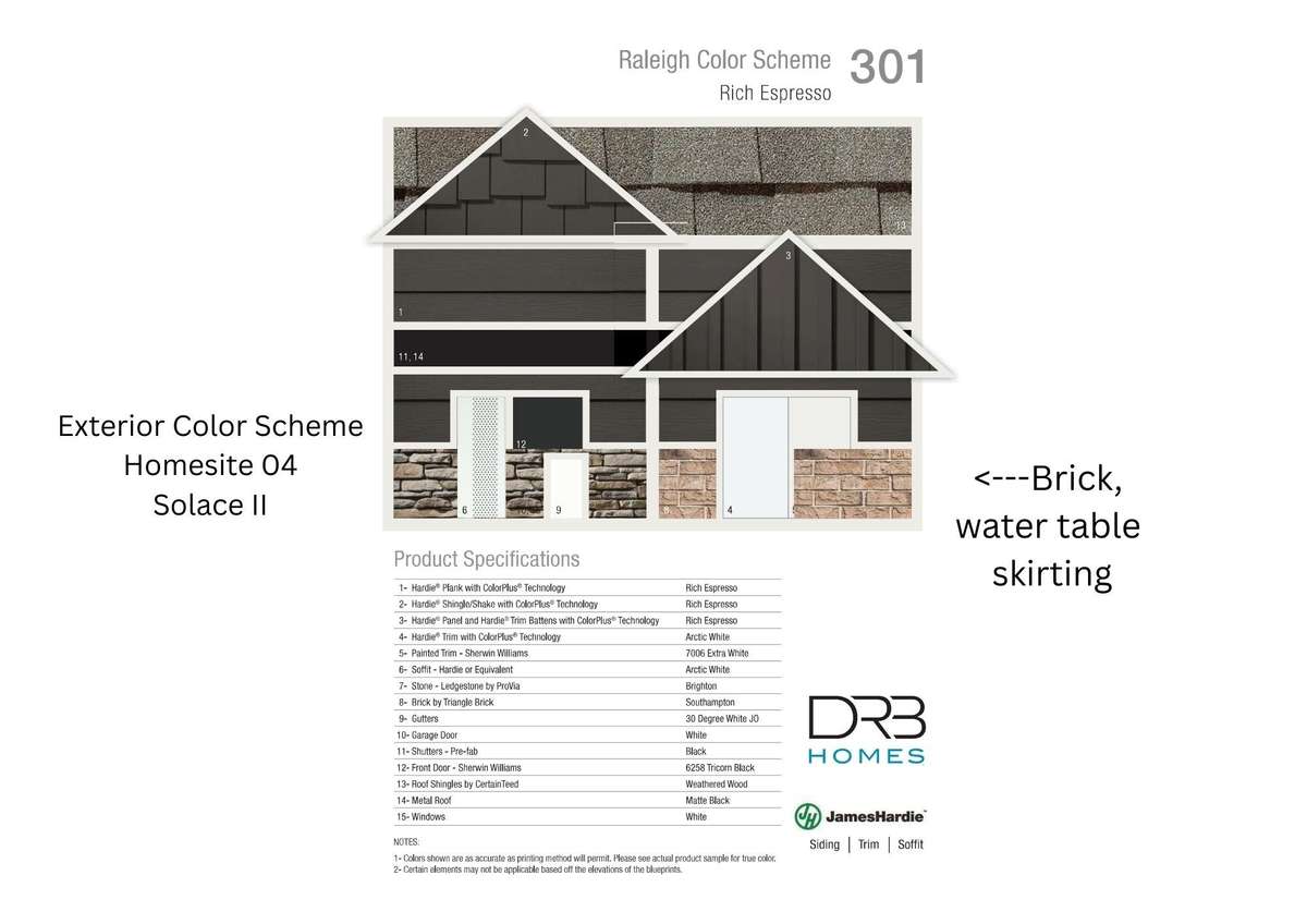 Exterior Color Scheme chosen for this Home