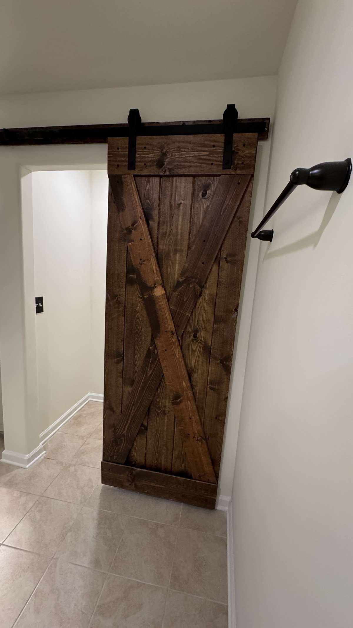 Slider door in primary bath